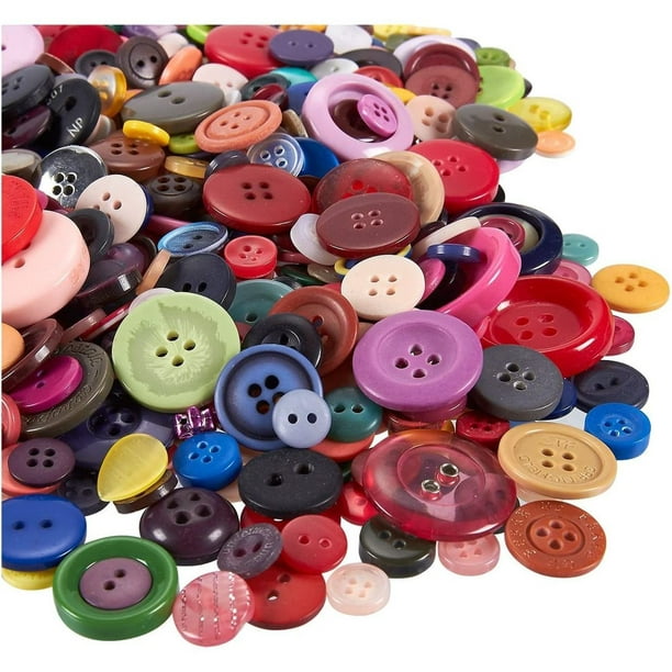 10 X 8 MM MIXED COLOUR ROUND RESIN BUTTONS 2 HOLES 